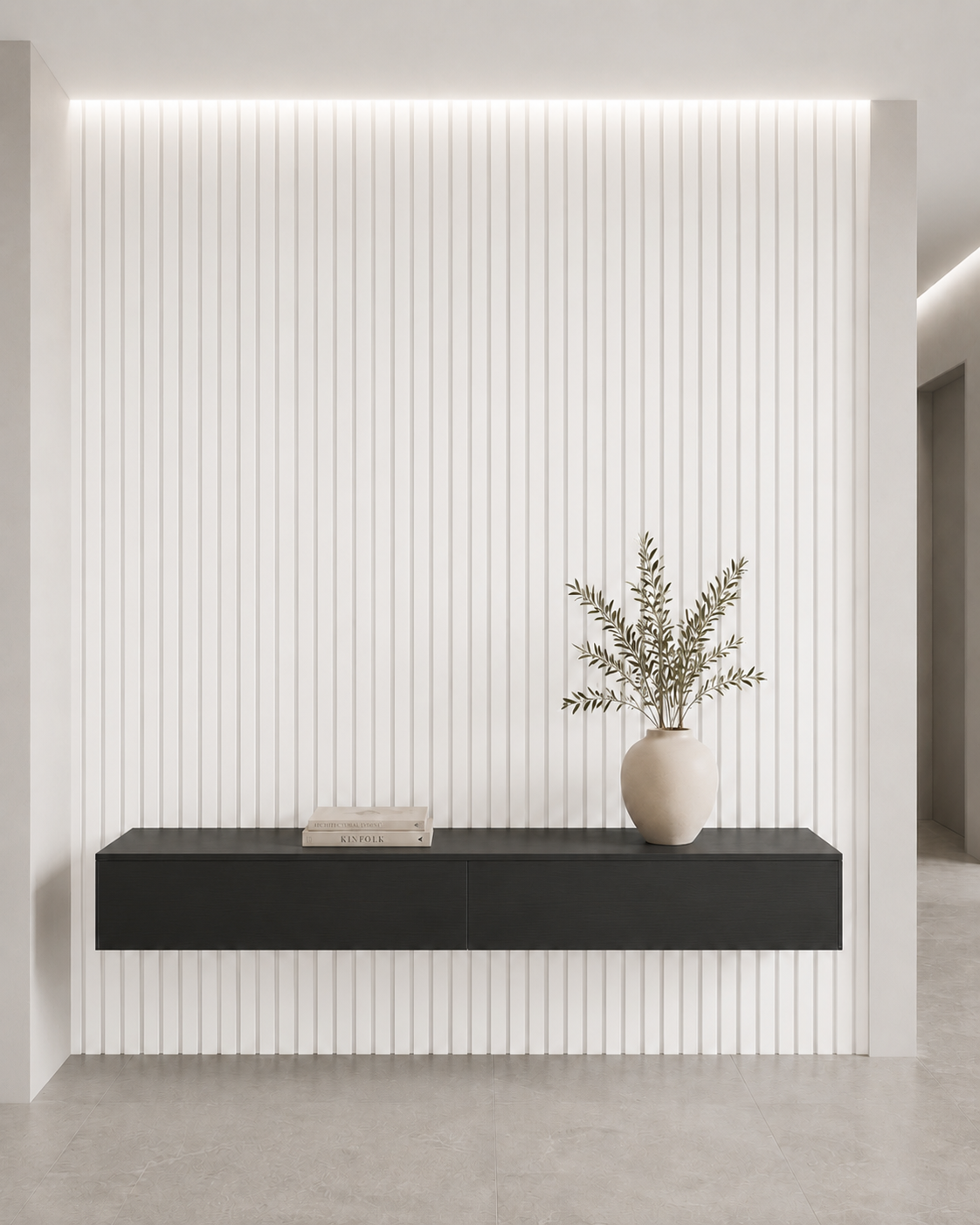 L0501T FEHÉR Nagy Festhető Lamella Falpanel - Grosso - Image 3