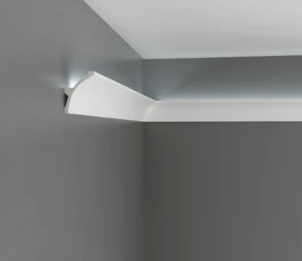 MDB080 fehér festhető (világító) mennyezeti díszléc